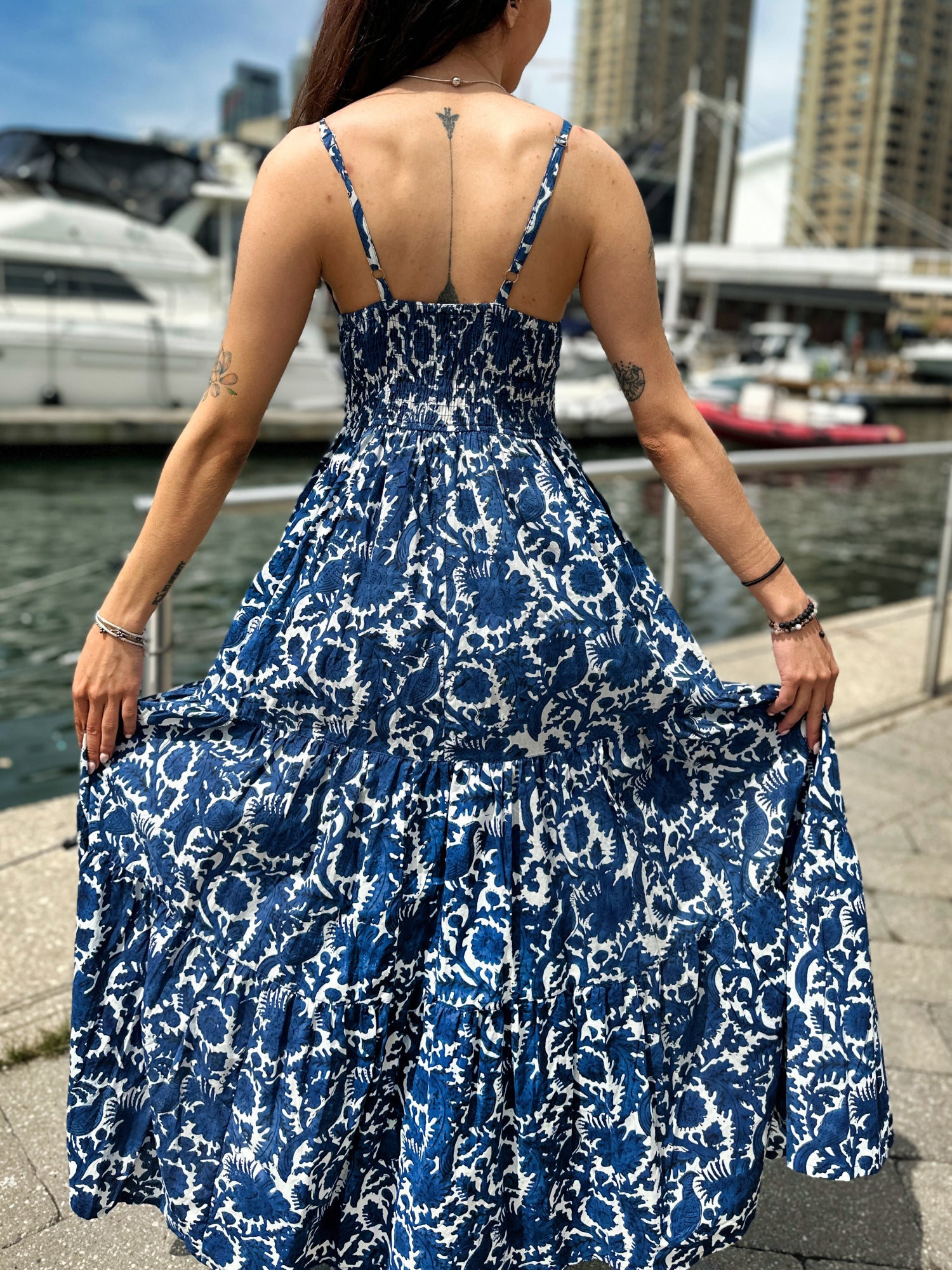 Chanel blue dress best sale